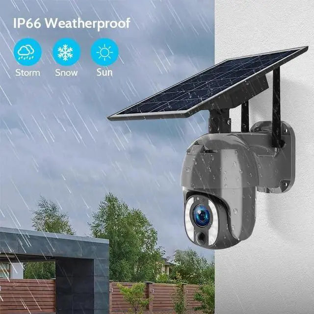 Alt view image 5 of 7 - 5MP Solar PTZ Security Camera, 10X Optical Zoom, 355° Pan 100° Tilt, Color Night Vision, IP66, AI Detection, 2-Way Audio, Solar Powered Outdoor Camera for UBOX