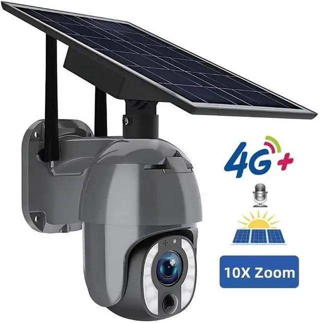 Alt view image 4 of 7 - 5MP Solar PTZ Security Camera, 10X Optical Zoom, 355° Pan 100° Tilt, Color Night Vision, IP66, AI Detection, 2-Way Audio, Solar Powered Outdoor Camera for UBOX