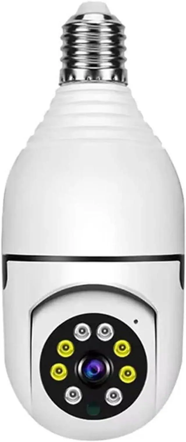 Main image of 8MP E27 Bulb WiFi Security Camera, Dual Lens 8X Digital Zoom, Auto Human Tracking Two-Way Audio Indoor Surveillance Cam with Full Color Night Vision