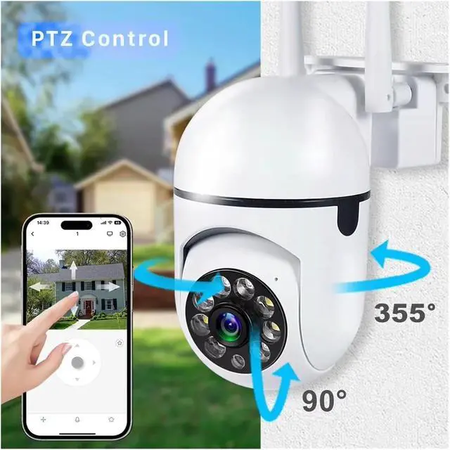 Alt view image 4 of 6 - 1080P HD WiFi Wireless 360° Pan Tilt Security Camera, Upgraded Version for Indoor & Outdoor Surveillance(US Plug)