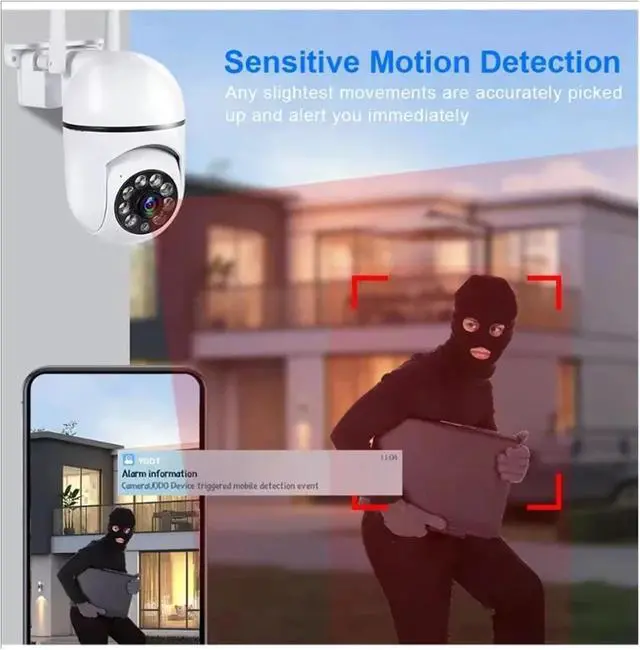 Alt view image 4 of 6 - 1080P/3MP Outdoor WiFi IP Security Camera, Smart CCTV Surveillance Cam with AI Human Detection & Auto Tracking for Home Safety
