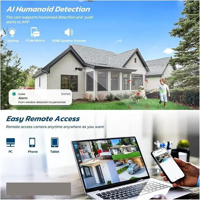 Alt view image 3 of 6 - 4K 8MP POE IP Camera Outdoor Waterproof H.265 Motion Detection Home Security Bullet CCTV Camera Video Surveillance for(4MP (DC 12V))