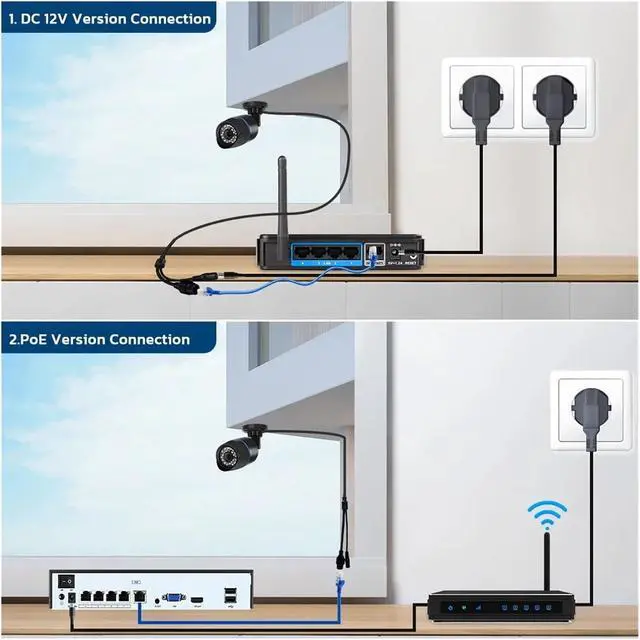 Alt view image 6 of 6 - 4K 8MP POE IP Camera Outdoor Waterproof H.265 Motion Detection Home Security Bullet CCTV Camera Video Surveillance for(4MP (DC 12V))