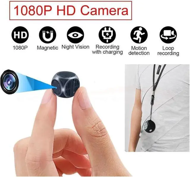 Alt view image 2 of 7 - 1080P HD Portable Infrared Night Vision DVR Recorder, Motion Detection Mini Surveillance Recording Device(Camera add 0GB Card)