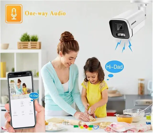 Alt view image 4 of 6 - 8MP 4K IP Camera Outdoor Ai Face Detection H.265 8 CCTV RTSP Color Night Vision 4MP POE Human Audio Security Camera(2.8mm,4MP POE AI Camera)