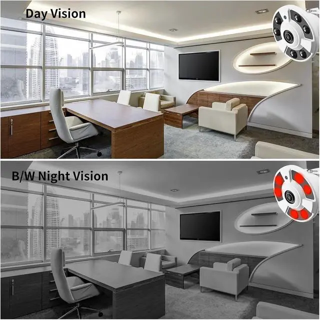 Alt view image 3 of 5 - 8MP CCTV POE IP Fisheye 4K Panoramic Camera Indoor Waterproof Wide Angle View 5MP 4MP Dome One-Way Audio Security Surveillance(48V PoE 8MP)