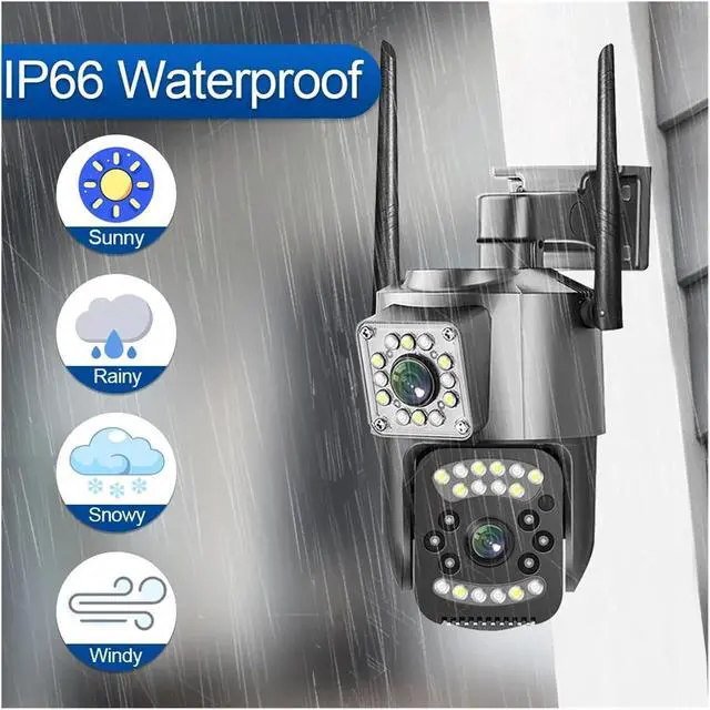 Alt view image 4 of 7 - CCTV Camera V380 Pro 4K 4MP 4G SIM Card Outdoor IP Security Protection Color Night Vision AI Human Detection WiFi Cameras 4G LTE(EU Plug,1/2.7")