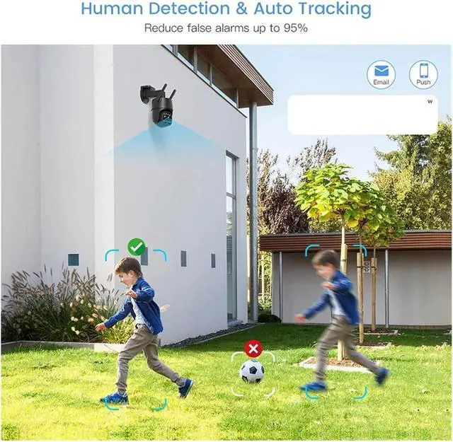 Alt view image 6 of 7 - 5G WiFi 4G Sim IP Camera Dual Lens Optical Zoom Outdoor 360 PTZ Security Camera Auto Tracking CCTV Color Night Vision(1/1.8")
