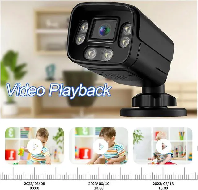 Alt view image 3 of 5 - 4K 8MP IP Camera Two Way Audio CCTV Recording Outdoor POE H.265 Metal Black 4MP Human Detection Surveillance Cam(8mm,Super 4MP POE)