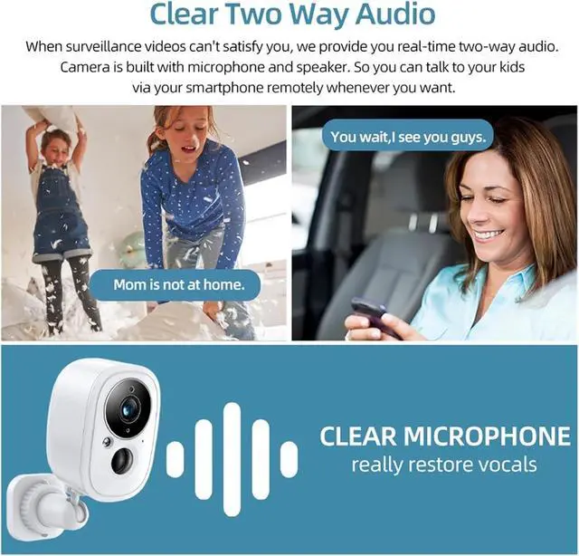 Alt view image 2 of 6 - Smart Low Power Battery Camera Outdoor Waterproof WiFi 5MP HD PIR Motion Detect Security CCTV Camera Cloud Storage(5MP Add 32G Card)
