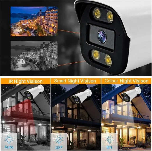 Alt view image 4 of 6 - WiFi POE 6MP Tuya Smart Life 4MP 2MP Waterproof Outdoor IP Camera P2P Security Bullet CCTV Surveillance Camera Metal Shell(UK Plug,4MP Add 128G)