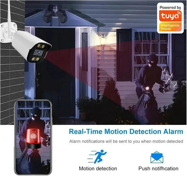 Alt view image 5 of 6 - WiFi POE 6MP Tuya Smart Life 4MP 2MP Waterproof Outdoor IP Camera P2P Security Bullet CCTV Surveillance Camera Metal Shell(UK Plug,4MP Add 128G)
