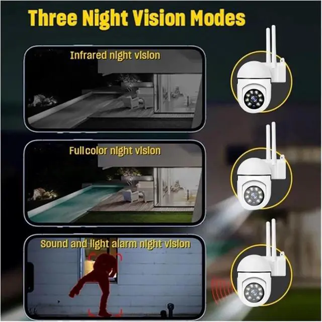 Alt view image 4 of 6 - 2MP Security Surveillance Camera Outdoor PTZ with 5X Zoom AI Human Tracking Two-Way Audio HD Night Color Video WiFi IP(USB)