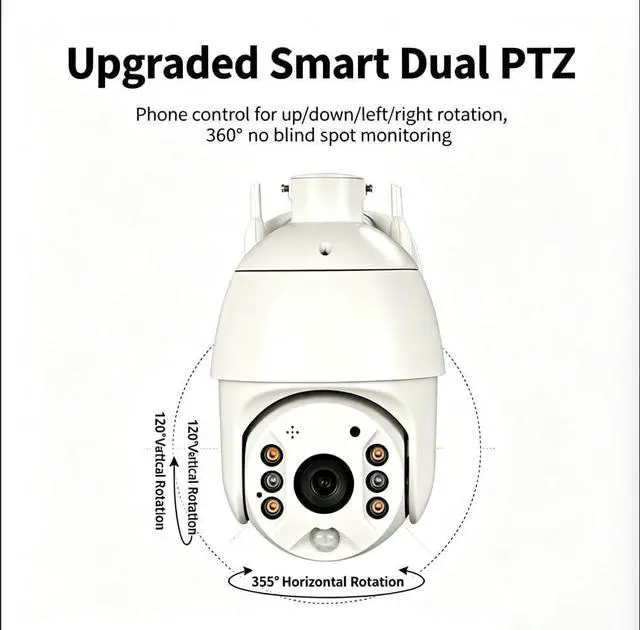 Alt view image 3 of 7 - for UBOX Solar PTZ Security Camera Outdoor, 8W Monocrystalline Solar Panel, 4G/WiFi Dual Mode, 3MP/4MP Full Color Night Vision, AI+PIR Human Detection, IP66 Waterproof, 2-Way Audio, Cloud/SD Storage