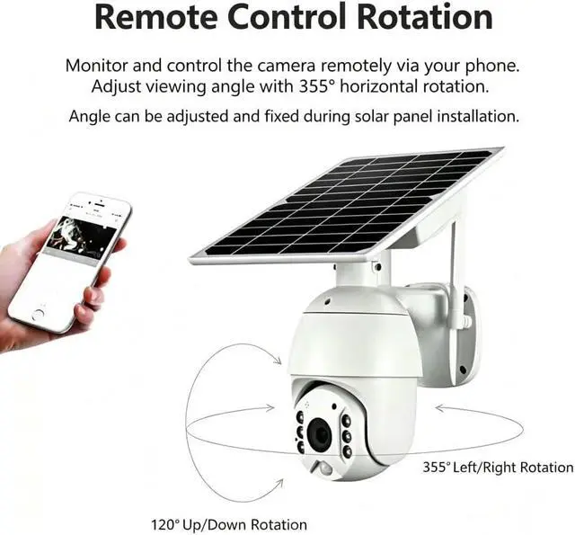 Alt view image 4 of 7 - for UBOX Solar PTZ Security Camera Outdoor, 8W Monocrystalline Solar Panel, 4G/WiFi Dual Mode, 3MP/4MP Full Color Night Vision, AI+PIR Human Detection, IP66 Waterproof, 2-Way Audio, Cloud/SD Storage