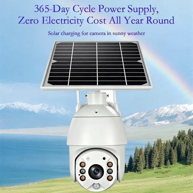 Alt view image 7 of 7 - for UBOX Solar PTZ Security Camera Outdoor, 8W Monocrystalline Solar Panel, 4G/WiFi Dual Mode, 3MP/4MP Full Color Night Vision, AI+PIR Human Detection, IP66 Waterproof, 2-Way Audio, Cloud/SD Storage