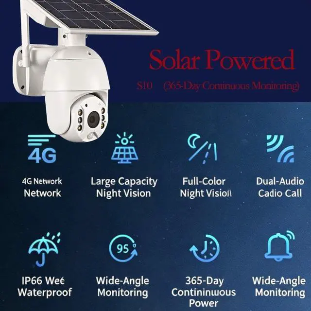 Alt view image 6 of 7 - for UBOX Solar PTZ Security Camera Outdoor, 8W Monocrystalline Solar Panel, 4G/WiFi Dual Mode, 3MP/4MP Full Color Night Vision, AI+PIR Human Detection, IP66 Waterproof, 2-Way Audio, Cloud/SD Storage