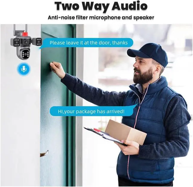 Alt view image 2 of 6 - 16MP FFVideo 8K Outdoor Smart IP Camera Four Lenses Monitor WiFi Home Security CCTV Surveil Network Camera(with 64G)