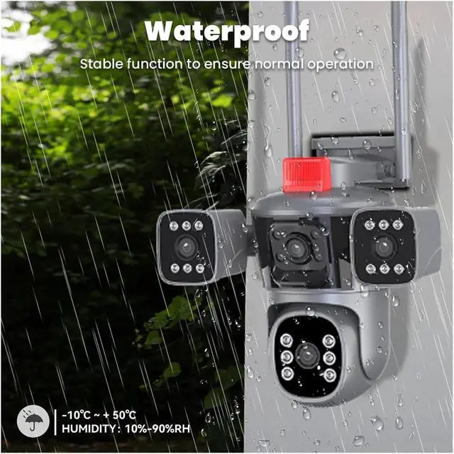 Alt view image 3 of 6 - 16MP FFVideo 8K Outdoor Smart IP Camera Four Lenses Monitor WiFi Home Security CCTV Surveil Network Camera(with 64G)