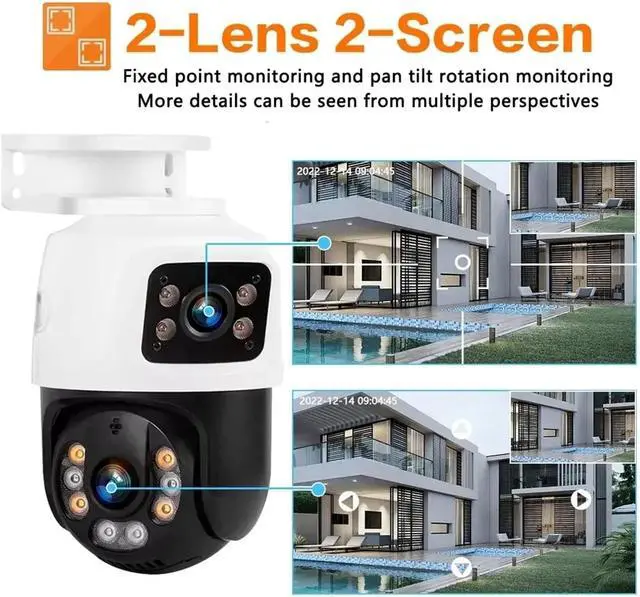 Alt view image 5 of 6 - 8MP 4K Dual Lens POE IP Camera PTZ Dual Screens Smart Home 360° Wired Video Surveillance IP Camera Motion Detection CCTV ICsee(1/3")