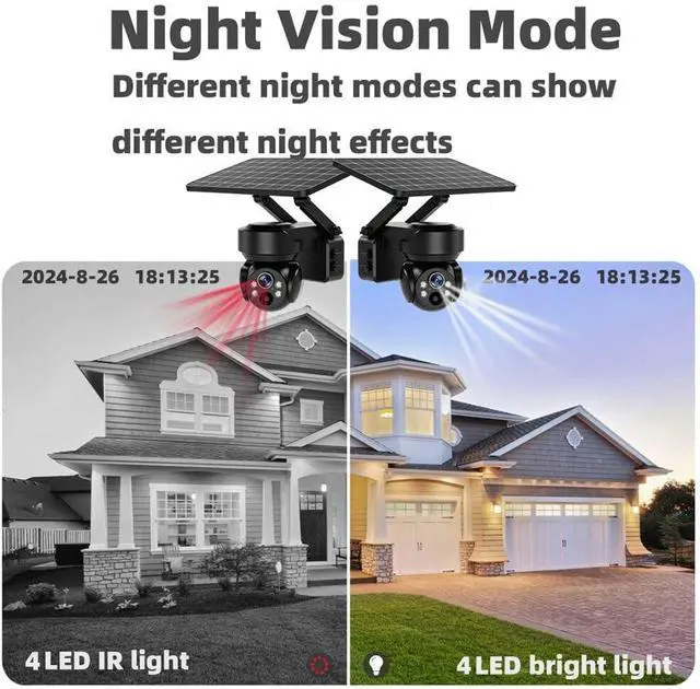 Alt view image 5 of 7 - 3MP Solar PTZ Dome Security Camera, 4G LTE & WiFi Dual Mode, 5W Solar Panel Built-in 9600mAh IP66 Waterproof,30m Dual Light Color Night Vision, Auto Human Tracking, 2-Way Audio, PIR Motion Alarm1