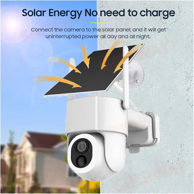 Alt view image 3 of 7 - Tuya Solar WiFi Security Camera Outdoor 5MP Low Power Battery PTZ Camera PIR Motion Detection CCTV Video Surveieillance(5MP with 32G Card)