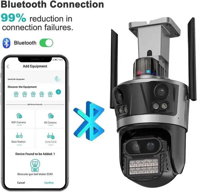 Alt view image 6 of 7 - Upgrade Your Outdoor Surveillance with 16MP 8K WiFi IP Camera! PTZ, Four Lens, Four Screen, Auto Tracking(AU Plug,8MP Add 128G)