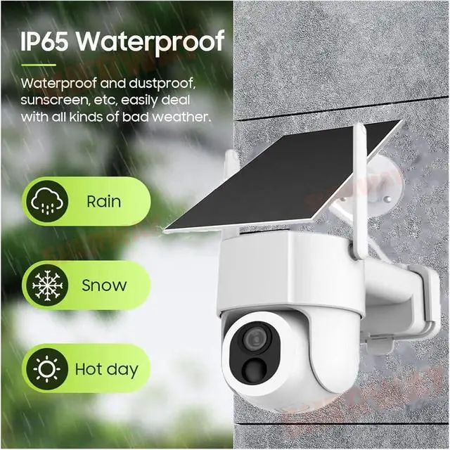 Alt view image 5 of 7 - Tuya Solar WiFi Security Camera Outdoor 5MP Low Power Battery PTZ Camera PIR Motion Detection CCTV Video Surveieillance(5MP with 32G Card)