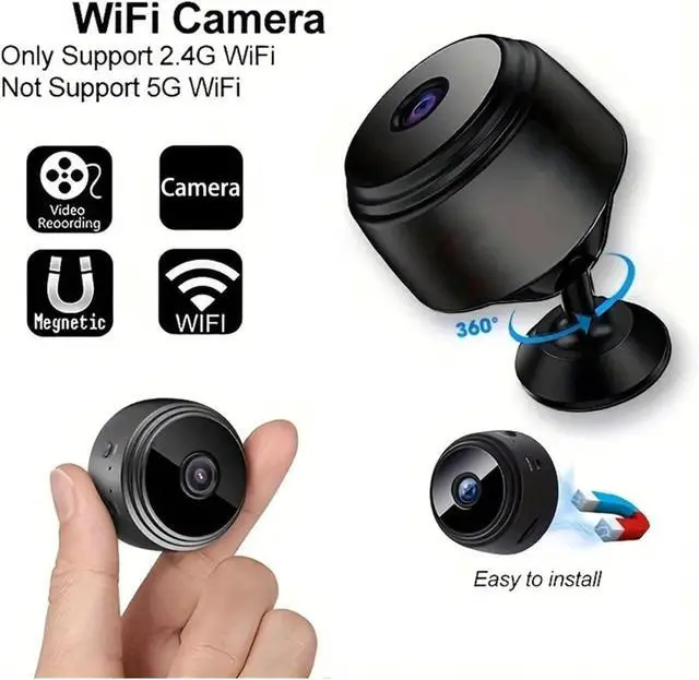Alt view image 3 of 6 - 1080P Portable Mini Wireless WiFi Security Camera, Lightweight Surveillance Cam with Clear Night Vision & Motion Detection for Home Monitoring