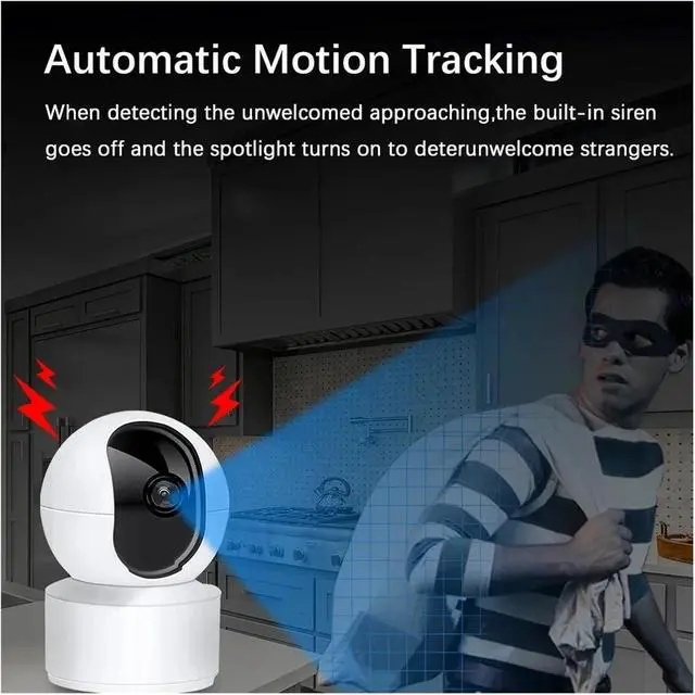 Alt view image 5 of 6 - 8MP 4K WiFi Security Indoor Camera 10X Digital Zoom Pan Tilt IP Camera Ai Automatic Tracking Night Vision Intercom Security