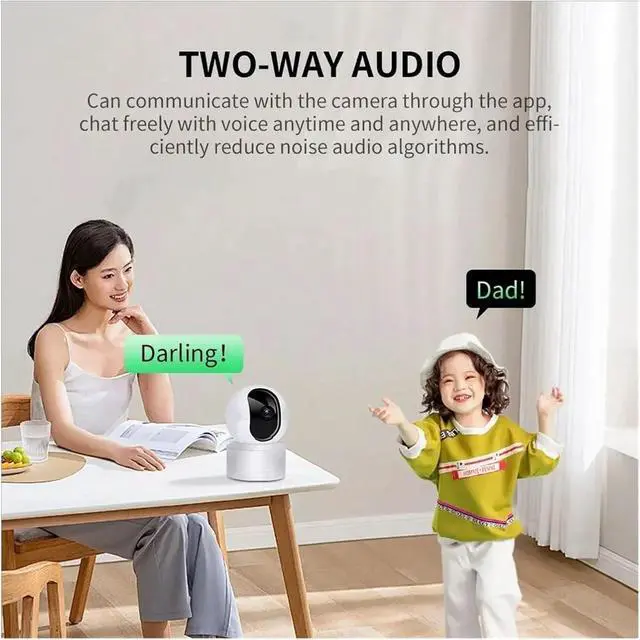 Alt view image 3 of 6 - 8MP 4K WiFi Security Indoor Camera 10X Digital Zoom Pan Tilt IP Camera Ai Automatic Tracking Night Vision Intercom Security