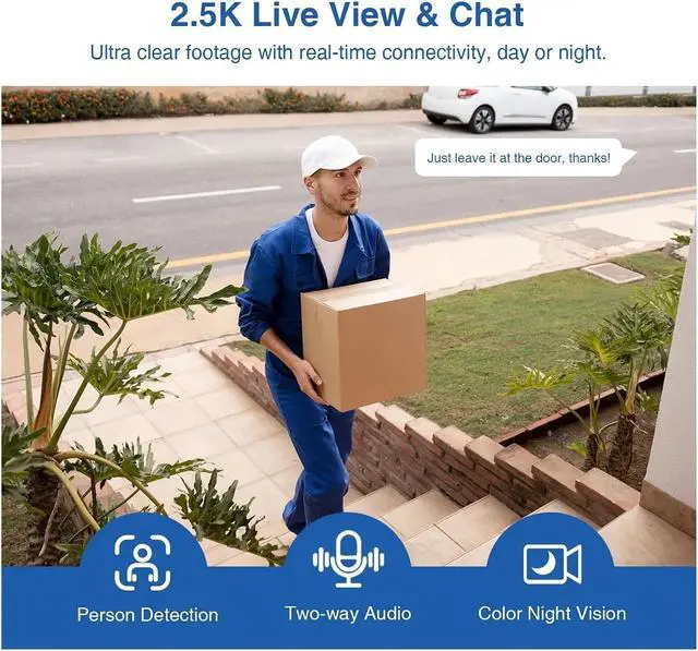 Alt view image 3 of 7 - EC4 Outdoor Camera Solar Battery Surveillance 2.5K HD IP WiFi Web Cam Smart Security Protection CCTV Monittor(US Plug,EC4 Set)