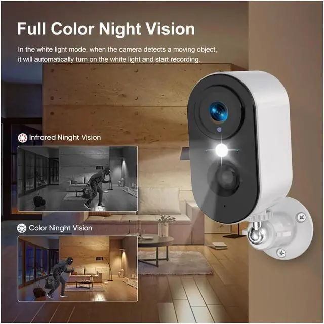 Alt view image 7 of 7 - 4MP Mini Outdoor Security Camera, Dual 4G & WiFi Connection, Built-in Spotlight & 5200mAh Rechargeable Battery, PIR Human Detection Wireless Surveillance Cam(4G Cam Add 128G)