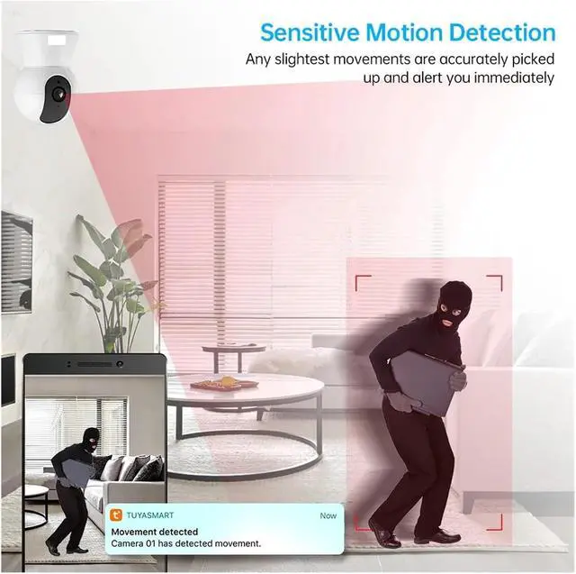 Alt view image 5 of 7 - 4K 5MP 8MP WiFi IP Camera Indoor Home Security CCTV Surveillance Camera with Tuya Smart Auto Tracking(UK Plug,8MP IP Camera)