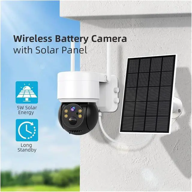 Alt view image 3 of 6 - Solar Camera WiFi Outdoor 4MP HD Security CCTV Waterproof Night Vision PIR Human Detect PTZ Camera with Solar Panel(4MP ADD 32G)