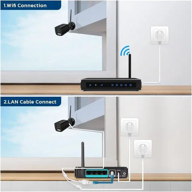 Alt view image 6 of 6 - 4K 8MP WiFi IP Camera Outdoor Waterproof CCTV Ai Human Detect Audio H.265 Video Surveillance Security Bullet Cameras(AU Plug,4MP 128G SD Card)