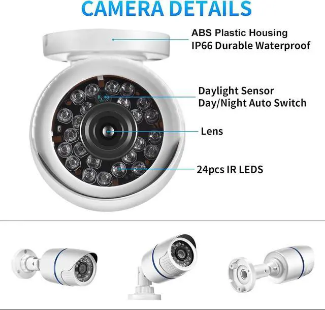 Alt view image 4 of 4 - Camera 720P 1080P 5MP Security Surveillance Analog High Definition IR Night Vision CCTV Outdoor Waterproof Home Cam(2.8mm,1080P_PAL)