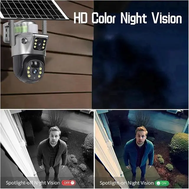 Alt view image 6 of 7 - Solar 4G Exterior Outdoor Waterproof Outside Cameras WiFi Built in Battery Low Powered Video CCTV Surveillance(WiFi CCTV Add 64GB)