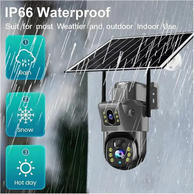 Alt view image 7 of 7 - Solar 4G Exterior Outdoor Waterproof Outside Cameras WiFi Built in Battery Low Powered Video CCTV Surveillance(WiFi CCTV Add 64GB)