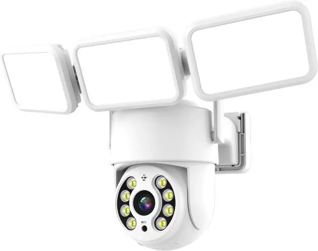 Main image of 4MP Floodlight Camera WiFi PTZ Outdoor AI Humanoid Tracking Night Vision Cameras CCTV Smart Home Security Protection(UK Plug_Camera ADD 64G)