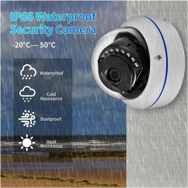 Alt view image 2 of 6 - 150 Degree Fisheye Lens Outdoor Security Camera 5MP AHD Vision Surveillance IR Night Vision CCTV 1.7mm BNC Camera Dome(5MP_PAL)