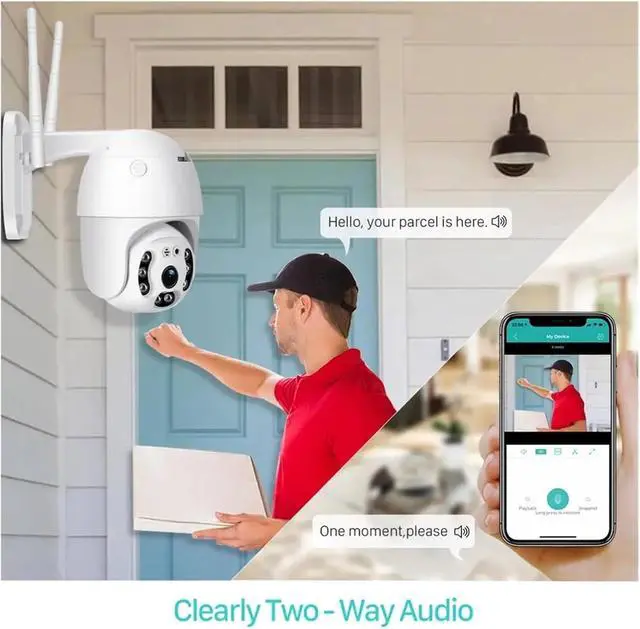 Alt view image 4 of 7 - Ycc365 Plus 1080P PTZ WiFi IP Camera Outdoor 4X Digital Zoom AI Human Detect Camera Security CCTV WiFi Monitor(1080P 16G Card)