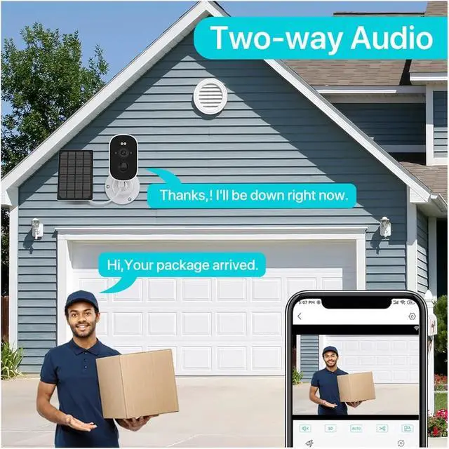 Alt view image 4 of 6 - Solar-Powered 1080P 4MP HD WiFi IP Outdoor Security Camera with Battery, PIR Human Detection(1080P with 64G)