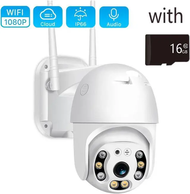 Alt view image 2 of 7 - Ycc365 Plus 1080P PTZ WiFi IP Camera Outdoor 4X Digital Zoom AI Human Detect Camera Security CCTV WiFi Monitor(1080P 16G Card)