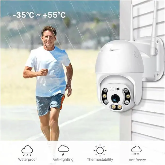 Alt view image 3 of 7 - Ycc365 Plus 1080P PTZ WiFi IP Camera Outdoor 4X Digital Zoom AI Human Detect Camera Security CCTV WiFi Monitor(1080P 16G Card)