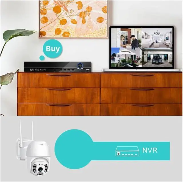 Alt view image 5 of 7 - Ycc365 Plus 1080P PTZ WiFi IP Camera Outdoor 4X Digital Zoom AI Human Detect Camera Security CCTV WiFi Monitor(1080P 16G Card)
