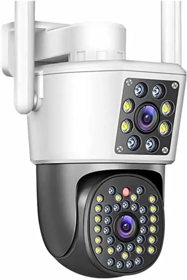 Main image of Outdoor 6K 12MP IP Camera: 3 Lens, 3 Screens, WiFi, Auto Tracking PTZ for Ultimate Surveillance(EU Plug,8MP ADD 64G)