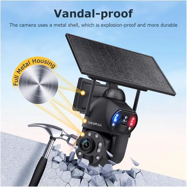 Alt view image 4 of 7 - 6K 12MP Solar 4G Outdoor Security Cam Dual Lens Dual Screen 60X Zoom Auto Tracking(4G 60X 128GBTF)