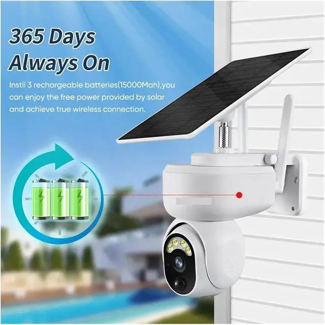 Alt view image 3 of 7 - 4MP 2K Multipurpose Outdoor 4G Solar Camera WiFi PTZ Motion Detection Two Way Audio Security Camera Indoor(4MP WiFi No Card)
