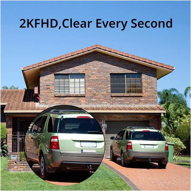 Alt view image 2 of 6 - 2K WiFi Outdoor PTZ Security Camera 360° View Color Night Vision Motion Tracking Surveillance Cam(EU Plug)